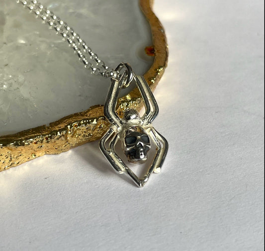 Spider skull pendant